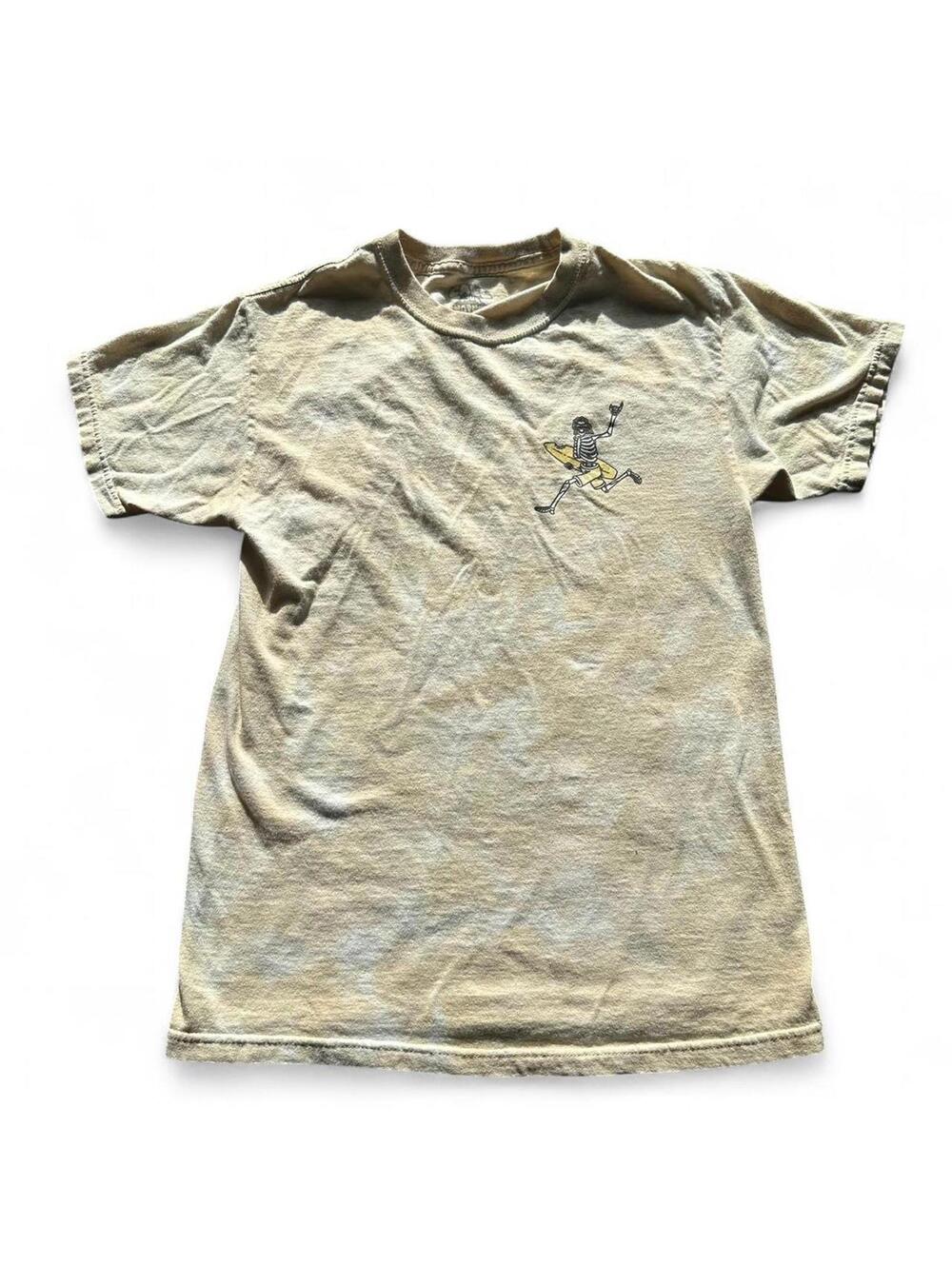 Call Your Mother Good Vibes Surfing Skeleton Graphic Tee Size Small